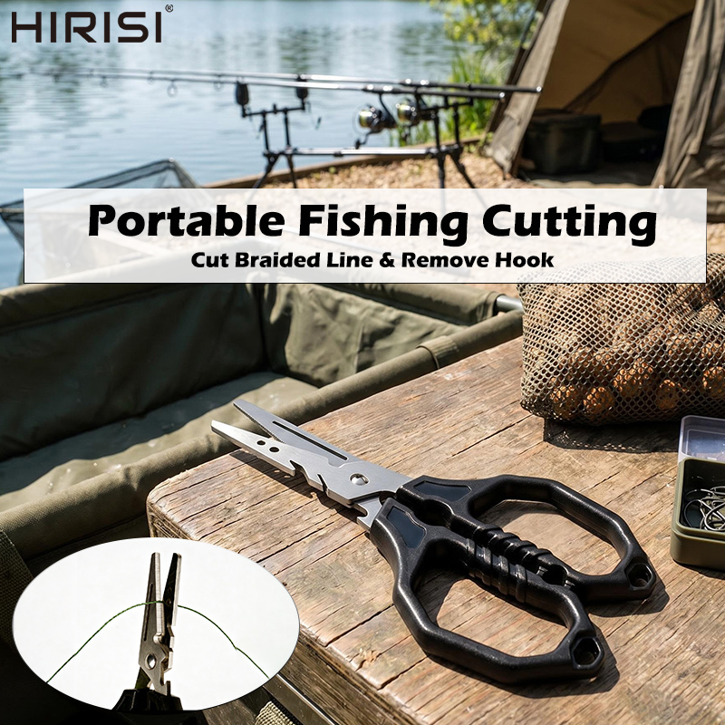 Fishing Hook Sharpener - กรรไกรตกปลาอเนกประสงค์ สแตนเลส ตัดสายได้ พร้อมที่ถอดตะขอ อุปกรณ์ตกปลา พกพาสะดวก