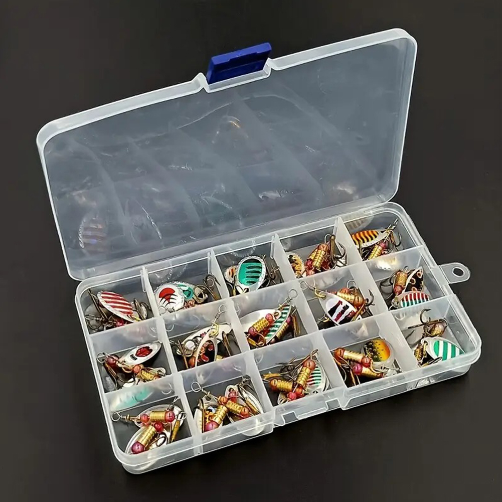 Fishing Hook Treble - เหยื่อตกปลาแบบหมุนได้ ทำจากโลหะ จำนวน 30 ชิ้น พร้อมเบ็ดสามง่าม